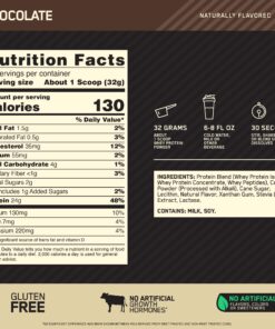 Optimum Nutrition Gold Standard 100 Whey Protein Powder Packaging May Vary, Naturally Flavored Chocolate, Chocolate, 76.8 Ounce 4.8 Pound (Pack of 1) 25 91g9caULFML