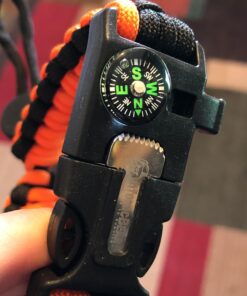 Atomic Bear Paracord Bracelet (2 Pack) - Adjustable - Fire Starter - Loud Whistle - Perfect for Hiking, Camping, Fishing and Hunting - Black & Black+Orange 49 91gC7lMFWsL 1