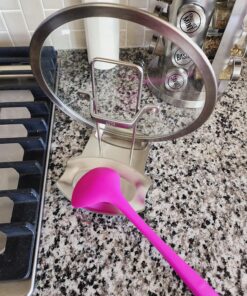 Yummy Sam Pot Lid Holder and Spoon Rest, Stainless Steel Utensils Lid Spoon Holder Ladle Rest Pot Lid Rack Shelf Stand Holder Multifunctional Storage Rack Stove Organizer (Silver) 34 91gDT3nY08L