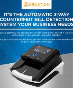 Carnation CRD12A Automatic Counterfeit Bill Detector - 3-Way System, Scan Bills Using Durable Ultraviolet, Magnetic Ink, IR Technology - Multi-Currency Checker for US Dollar, Euro, Mexican Peso 7 91gEIGTMlwL