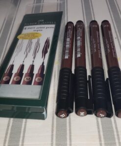 Faber-Castell Pitt Artist Pen Wallet Sepia (4 Sizes) 1 Count (Pack of 1) Pitt Artist Pen Wallet - Sepia 19 91gEiWGclL