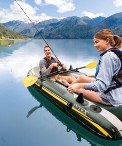 INTEX 68347EP Seahawk 2 Inflatable Boat Set: Includes Deluxe 48in Aluminum Oars and High-Output-Pump – SuperStrong PVC – Fishing Rod Holders – 2-Person – 520lb Weight Capacity 29 91gK4f3rgL 1