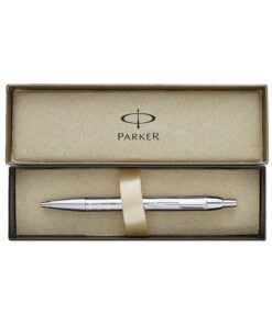 Parker IM Premium Shiny Chrome Metal Chiseled, Ballpoint Pen with Medium Black refill (S0908670) 7 91gOQYeK6 L
