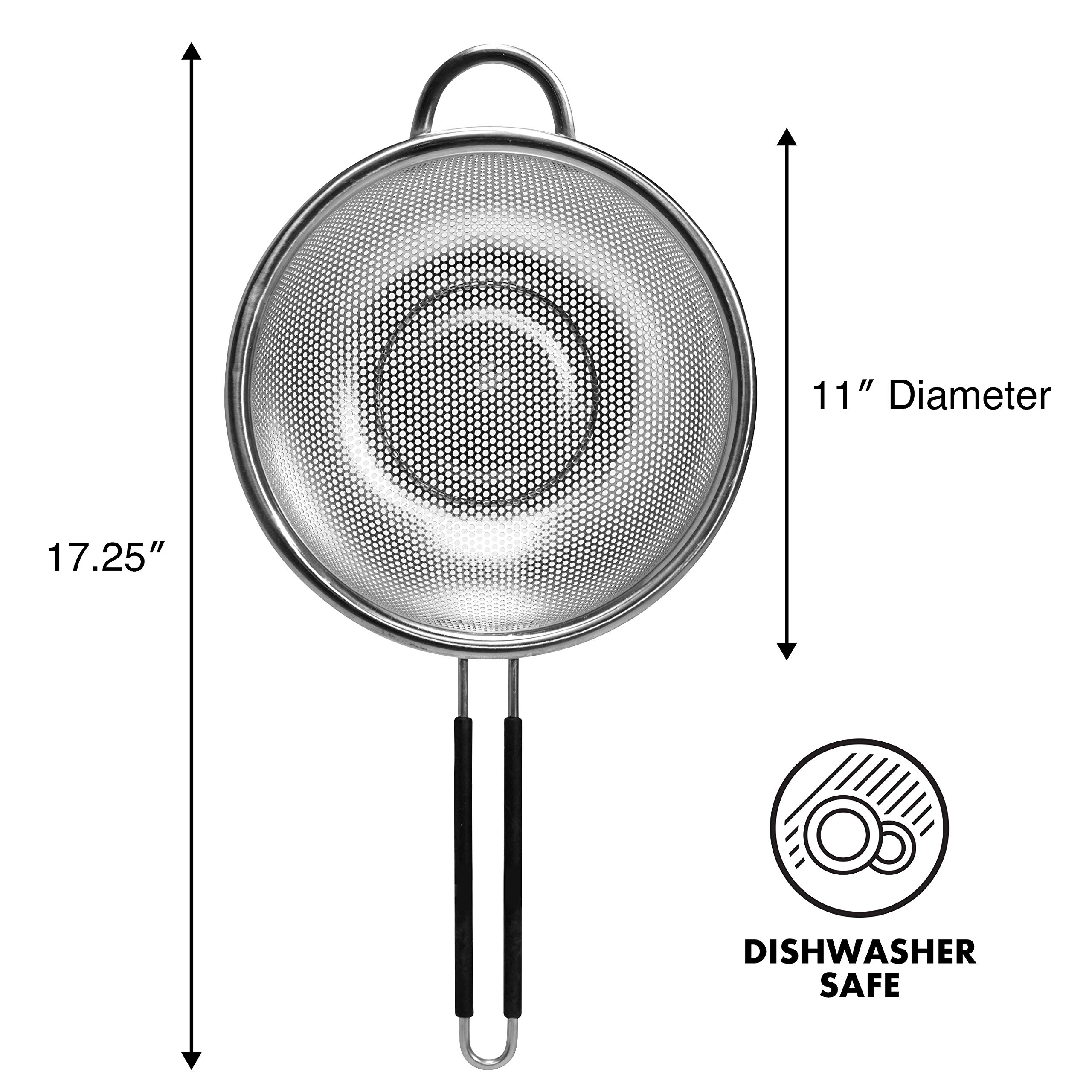 OGGI 3Quart Perforated Strainer With Handle Precision Perforated