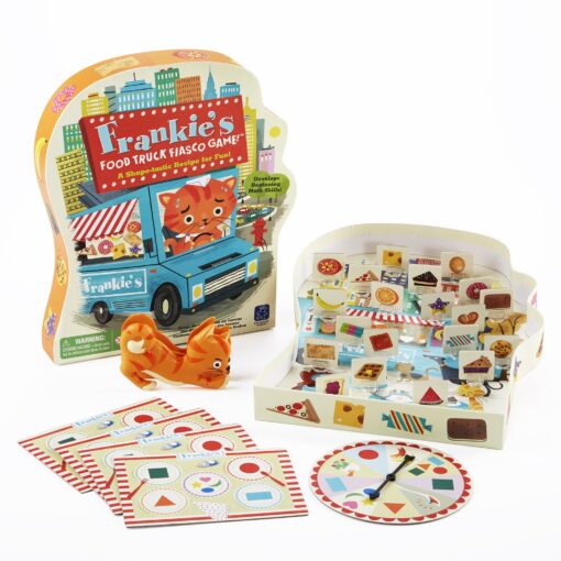 Educational Insights Frankie's Food Truck Fiasco Game, Shape Matching Award-Winning Board Game for Preschoolers & Toddlers, For 2-4 Players, Fun Family Game for Kids Ages 4+ Game Only