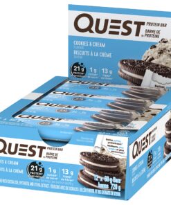 Quest Nutrition Cookies & Cream Protein Bars, High Protein, Low Carb, Gluten Free, Keto Friendly, 12 Count Cookies And Cream 29 91gXaGqisQL 1