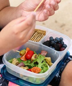 EasyLunchboxes® - Bento Lunch Boxes - Reusable 3-Compartment Food Containers for School, Work, and Travel, Set of 4 (Brights) Brights 27 91gY73PnDuL 1