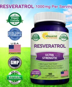 aSquared Nutrition 100% Natural Resveratrol - 1000mg Per Serving Max Strength (180 Capsules) Antioxidant Supplement, Trans-Resveratrol Pills for Heart Health & Pure, Trans Resveratrol & Polyphenols 19 91gb847FmbL