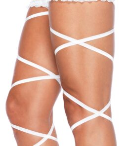 Alternative view of Leg Avenue Women's Festival Garter Leg Wraps White