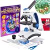 AmScope M162C-2L-PB10-WM-SP14-50P100S 40X-1000X Beginners Microscope Kit for Kids & Students w/Complete Science Accessory Kit + World of The Microscope Book 31 91gfsHpk CS 1