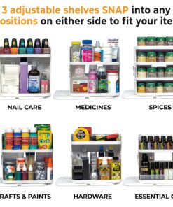 Cabinet Caddy SNAP! Sliding Spice Rack Organizer for Cabinet, Just Pull & Rotate, 3 Snap-In Shelves Adjust for 5 Levels of Storage, Magnetic Modular Design, Non-Skid Base, 8.9”H x 6.1”W x 10.8”D 30 91gg5YTygL