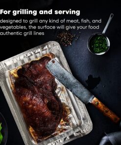 DCS Deals Pack of 25 Disposable Aluminum Broiler Pans – Good for BBQ, Grill Trays – Multi-Pack of Durable Aluminum Sheet Pans – Ribbed Bottom Surface - 13.40" x 9" x 0.85" 8 91ggJI d8zL