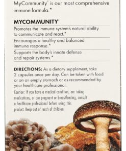 Host Defense, MyCommunity Capsules, Advanced Immune Support, Mushroom Supplement with Lion’s Mane and Reishi, Unflavored, 120 120 Count (Pack of 1) Standard Packaging 20 91gjEOoa86L