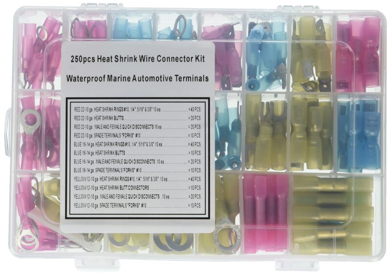 Catalog 5 Electronix Express 250 Piece Heat Shrink Wire Connector Kit Waterproof Marine Automotive Terminals Set
