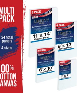 Alternative view of US Art Supply Multi-Pack 6-Ea of 5 x 7, 8 x 10, 9 x 12, 11 x 14 inch. Professional Quality Medium Artist Canvas Panel Assortment Pack (24 Total Panels)