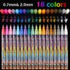 18 Colors Metallic Marker Pens, 0.7 mm Extra Fine Point Paint Pen, Metallic Painting Pens, Metallic Permanent Markers for Cards Writing Signature Lettering 30 91grkM7uXgL