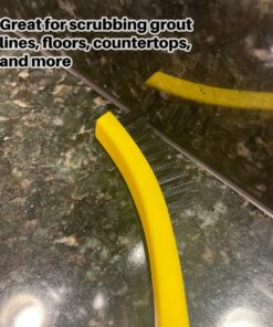 Rubbermaid Commercial Products Tile and Grout Brush, Black, Cleaning Scrubbing Brush, Multi-Surface for Grout, Bathrooms, Kitchens, Countertops, 8.5" 19 91gsaZLxdrL