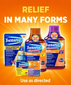 Theraflu ExpressMax Severe Cold and Cough Medicine, Daytime and Nighttime Cough and Cold Medicine for Cough Relief, Berry Flavor - 8.3 Fl Oz x 2 Day & Night Bundle 16 91gu4C5J4RL