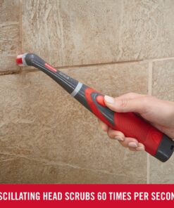 Rubbermaid Reveal Cordless Battery Power Scrubber, Gray/Red, Multi-Purpose Scrub Brush Cleaner for Grout/Tile/Bathroom/Shower/Bathtub, Water Resistant, Lightweight, Ergonomic Grip (1839685) 36 91gxVjhGgsL