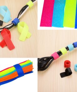 Ceeyali Colorful Reusable Fastening Cable Cord Tie Wire Organizer for Home Office Tablet PC TV Electronics Wire Management etc (Pack of 100) Colorful 100 Pack 16 91gxqHTTBKL