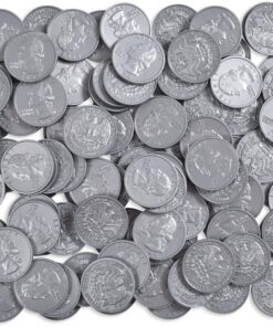 LEARNING ADVANTAGE Play Quarters - Set of 100 Plastic Coins - Designed and Sized Like Real US Currency - Teach Money Math With This Pretend Play Resource 1 Count (Pack of 1) 10 91h0VZQRC5L