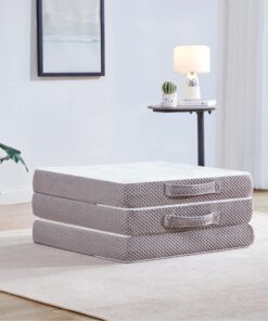 Kingfun Folding Mattress, 3 inch Tri-fold Memory Foam Mattress Topper with Washable Cover,Folding Mattress CertiPUR-US Certified, Play Mat, Foldable Bed, Guest beds, Camp Portable Bed,Single Single 14 91h1JnEtpzL