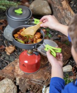 MalloMe Camping Cookware Mess Kit for Backpacking Gear – Camping Cooking Set - Camping Pots and Pans Set - Backpacking Stove/Portable Stove Compatible - Camp Kitchen Equipment Accessories Pot 1 Liter Pot 42 91h1KhtBx4L