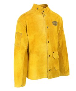 IRONCAT 7005 Heat Resistant Split Cowhide Leather Jacket - XXX-Large, Kevlar Thread Stitched Welding Jacket in Golden Yellow. Welding Gears 3X-Large 13 91h2E3JMxbL