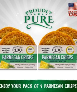 Proudly Pure Parmesan Cheese Crisps - Keto Snacks Zero Carb Crunchy Delicious Healthy 100% Natural Aged Cheesy Parm Crisps Wheat, Soy & Gluten Free Keto Crackers Low Carb Snacks (4 PACK Rosemary Thyme) 2.50 Ounce (Pack of 4) 15 91h9E3qlcWL