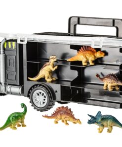 PREXTEX 16" Dinosaur Truck Carrier Playset with 6 Mini Plastic Dinosaurs, Dinosaur Toy Trucks for Toddler Boys 3 to 5 Years Old 16 91hDX1gI5sL