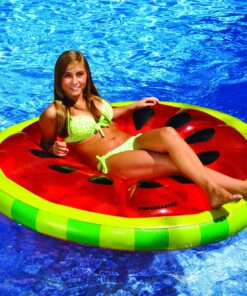 SWIMLINE Original Large Island Pool Float Collection for 1-3 Adults & Kids | Inflatable Floating Lounger Mats | XL Size Floaties for Pool Lake Ocean Summer Fun | Multi-Purpose Water Floaty Heavy Duty Fruit Slice (Watermelon) 26 91hH1ZOxfxL