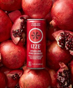 IZZE Sparkling Juice, Pomegranate, No Added Sugars, No Preservatives, Non-GMO, 8.4 Fl Oz Can (Pack of 24) 8.4 Fl Oz (Pack of 24) 17 91hHuDZyCTL