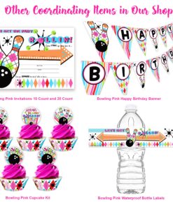Alternative view of POP parties Bowling Party Large Invitations Pink - 20 Invitations + 20 Envelopes