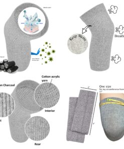 SENIOR ICARE Knee Warmers, Elastic Cotton Knee Sleeves - For Women, Men, Circulation Improvement and Joint Pain Relief for Arthritis Knees, Knitted Binchotan Charcoal Yarn, One Pair, Made in Japan 18 91hN5bdHzzL