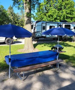 ONIVA - a Picnic Time Brand Outdoor Canopy Sunshade Beach Umbrella 5.5' - Small Patio Umbrella - Beach Chair Umbrella, (Navy Blue),822-00-138-000-0 Navy Blue 37 91hTVQqbaNL