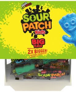 SOUR PATCH KIDS Big Individually Wrapped Soft & Chewy Candy, Christmas Candy Stocking Stuffers, 240 Count Box Mixed-Fruit 48 91hZE6JcwBL