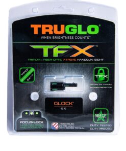 TRUGLO TFX Handgun Sight | Durable Shock-Resistant Compact Brightly Glowing Tritium & Fiber-Optic Xtreme Day/Night Sight for Handguns Glock 42/43 16 91haNC0kXPL