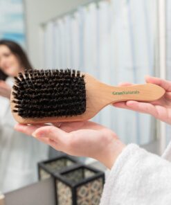 GranNaturals Boar Bristle Smoothing Hair Brush for Women and Men - Medium/Soft Bristles - Natural Wooden Large Flat Square Paddle Hairbrush for Fine, Thin, Straight, Long, or Short Hair 23 91hfvZJLY9L
