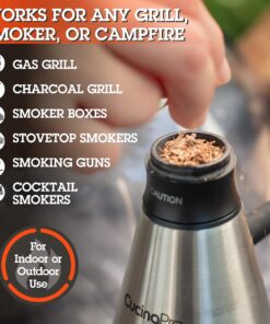 Camerons All Natural Extra Fine BBQ Wood Chips, 4 Pack - Alder, Cherry, Oak, Hickory (4 Pints, 0.473L ea) - Kiln Dried Sawdust Shavings for Smoking Guns, Smokers, Smoke Boxes - Barbecue Grilling Gift 21 91hhDdaKF1L