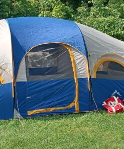 GoHimal 8 Person Tent for Camping, Waterproof Windproof Family Tent with Rainfly, Divided Curtain Design for Privacy Space, Portable with Carry Bag Blue 18 91hihIHxAfL