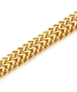 FIBO STEEL Stainless Steel 12MM Two-strand Wheat Chain Bracelet for Men Punk Biker Bracelet,8.0-9.1 inches Gold-tone 8.0 Inches 10 91hjd9cXKYL