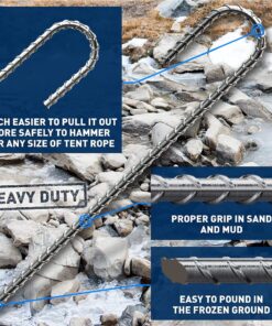 4 Pcs Heavy Duty Tent Pegs 12 inch Galvanized Strong Tent Stakes Sharp Tent Pegs Steel Stakes for Outdoor Camping Canopy Tarp Sand Ground Mountains Garden Wedding and Christmas Decorations 8 Silver 16 91hlC1zngGL