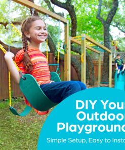 Jungle Gym Kingdom Playground Accessories - Pirate Ship Wheel for Kids Outdoor Playhouse, Treehouse, Backyard Playset Or Swingset - Wooden Attachments Parts (Green) Green Wheel 22 91hmfOCvXLS