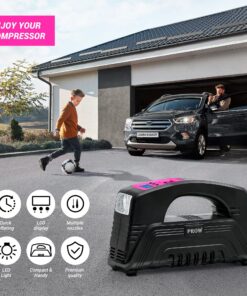 Electric Air Compressor Tire Inflator AC/DC Portable for Car – DC 12V, Home – AC 110V, Upscale, with Digital Pressure Gauge, Air Pump for Car Tires, Motorcycle, Bike, Basketball and More 14 91hvRbafv0L