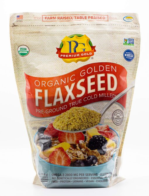 Premium Gold Organic Ground Flax Seed | High Fiber Food | Omega 3 | 4 pounds