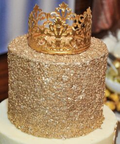 Gold Crown Cake Topper, Vintage Crown, Small Gold Wedding Cake Top, Princess Cake, The Queen of Crowns 35 91i070CsvwL