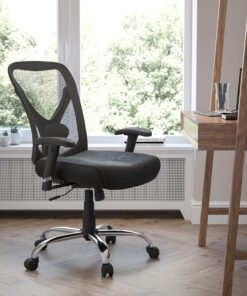 Flash Furniture Big & Tall Office Chair | Adjustable Height Mesh Swivel Office Chair with Wheels Black 17 91i6tX63mL