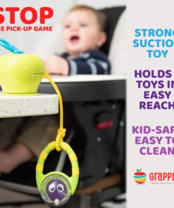 Grapple Suction Cup High Chair Toys Holder | 3 Toy Tethers Keep Toys from Falling | Holds Teethers, Toys, Snack Cups | for Babies 6-12 Months | Perfect for Travel and Restaurant Green 22 91iGgYxKpOL