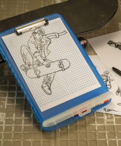 Officemate OIC Slim Clipboard Storage Box Blue 38 91iMFb6W2IL