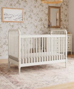 Alternative view of Namesake Liberty 3-in-1 Convertible Spindle Crib with Toddler Bed Conversion Kit in White, Greenguard Gold Certified Warm White